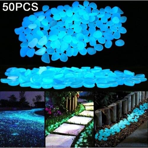 40% Hot Sales!!! 50Pcs Glow Pebble Irregular Shape Non-mineral Aquarium Decor Creative Glow Stones for Potting