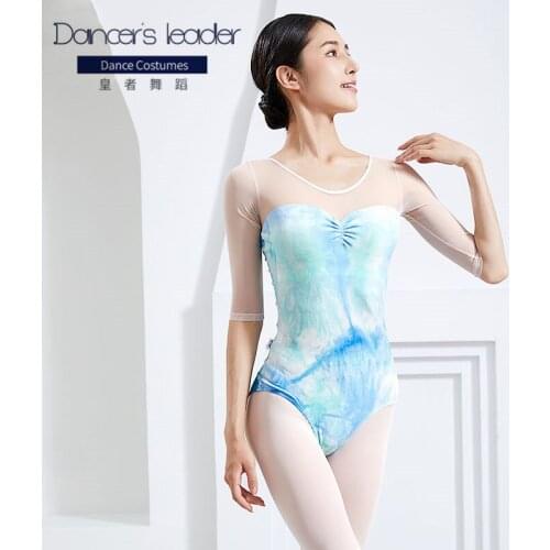 Ballet Leotard For Womens Mesh Velvet Adult Gymnastics Leotard Ballerina Classic Dance Costume Aerial Yoga Practice Clothes