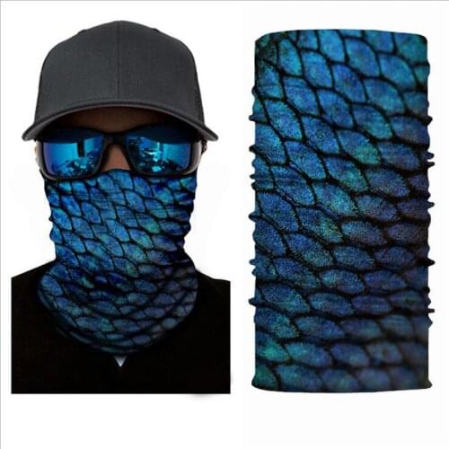 3D Fish scales Bandana Neck Gaiter Head Shield Summer Hiking Face scarf Scarves Breathable Cycling fishing Sun Guard Headband