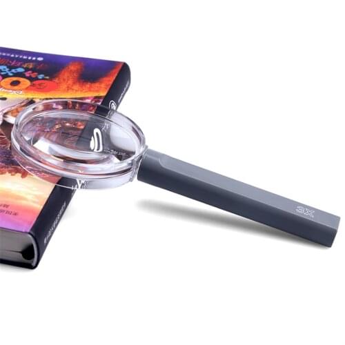 BIJIA HD 3X Straight Handle Magnifier Old Child Reading Book Reading Real Multiple Reading Glass 6744