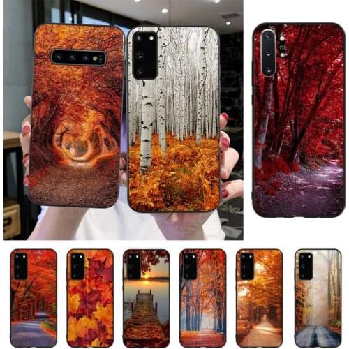 Autumn Falling Leaves Maple Phone Case For Samsung S20 S10 S8 S9 Plus S7 S6 S5 Note10 Note9 S10lite