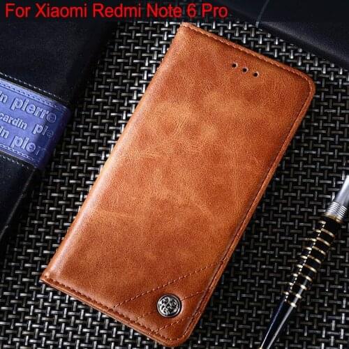 For Xiaomi Redmi Note 6 Pro case Luxury Leather Flip cover Stand Card Slot Case for xiaomi redmi note 6 pro Without magnet funda