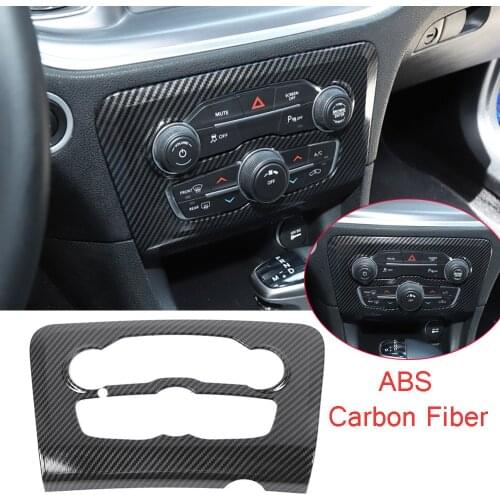Carbon Fiber ABS Air Conditioning Adjustment Cover Fit for Dodg Charger 2015-2020