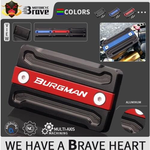 For SUZUKI BURGMAN 650 AN650 2004 - 2021 2020 2019 2018 2017 CNC Front Brake Master Cylinder Fluid Fuel Reservoir Tank Oil Cover