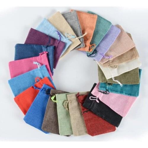 Handmade Jute burlap Hessian Drawstring Gift wedding favor Bags For Soap Jewelry Christmas Coffee Beam Packaging sack F20173274