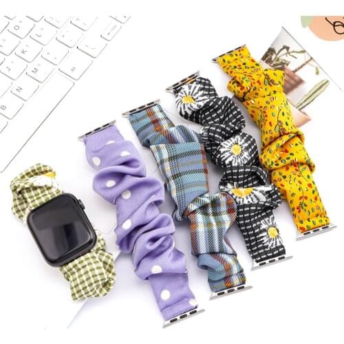 Scrunchie Elastic Strap for Apple Watch Band 40mm 44mm 38mm 42mm Women Girls Watchband Bracelet for iwatch Series 6 SE 5 4 3 2 1