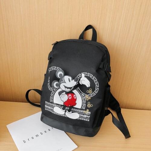 Disney cute Mickey Mouse canvas backpack ladies Korean fashion casual backpack boys and girls schoolbags