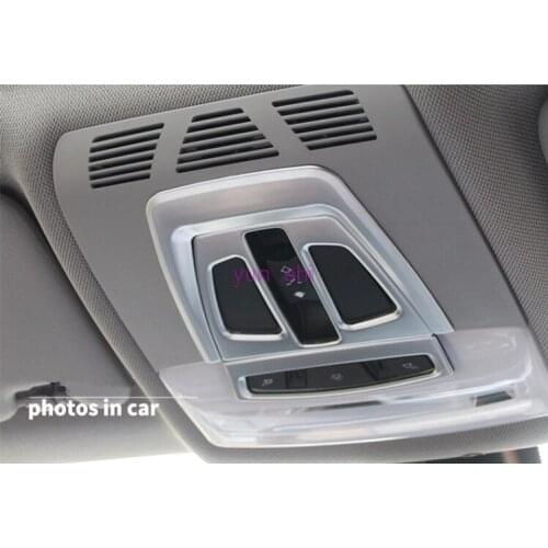 ABS chrome Car roof reading lamp roof light switch decoration sticker car-styling cover For BMW 1 2 3 4 series new X5 X6 2016 X1