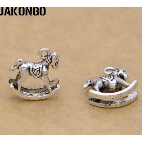 JAKONGO Antique Silver Plated Trojan Charm Pendants for Jewelry Accessories Making Bracelet Necklace Findings DIY 16x13mm