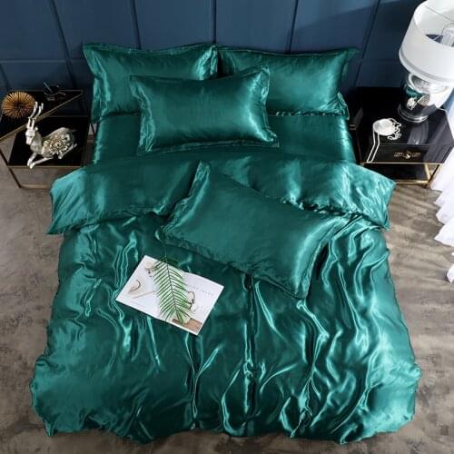 Summer Cool Quilt Cover Ice Silk Bedding Breathable Quilt Cover Luxury Bedclothes Ice Cold Pillowcase Healthy Duvet Cover