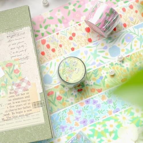 3cm Wide Spring Garden Series Masking Washi Tape Flower Daisy Decorative Adhesive Tape Decora Diy Scrapbooking Sticker Label