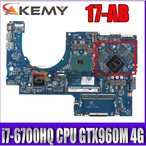For HP 17-AB 17-W Laptop Motherboard 857389-601 857389-501 With SR2FQ i7-6700HQ CPU 960M 4G DAG37AMB8D0 MB 100% Tested Fast Ship