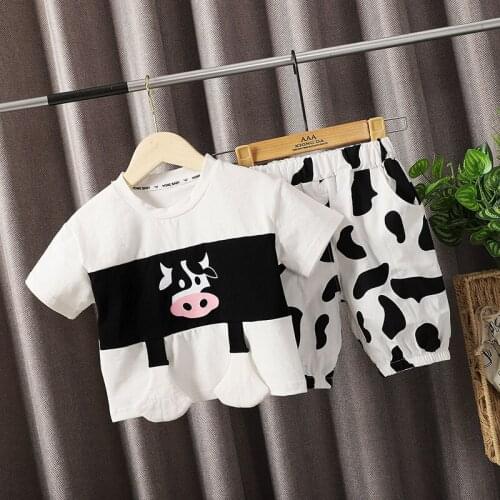Melario New Kid Boys Summer Clothes Outfit Cartoon Print Fashion Short-sleeved T-shirt Shorts 2pcs Set Casual Children Clothing