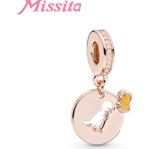 MISSITA 2019 New Fashion Dinosaur Buttrefly Charm fit Brand Charms Bracelet DIY Jewelry Women Silver Color Jewelry Accessories