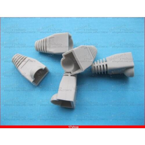 400 Pcs Modular Plug RJ45 CAT5 8P8C Network Connector End Boot Cap Grey Color