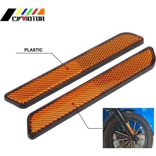Motorcycle 2PCS 136*21MM Front Fork Reflector Lower Legs Slider Safety Warning For Harley Dyna Softail Sportster 883 1200 Fatboy