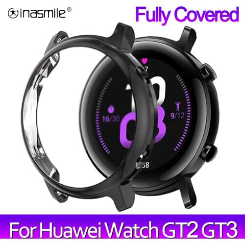 New plating Silicone case For huawei watch GT 2E GT2E GT2 GT 2 46mm luxury screen protector smart band diamond coque fundas