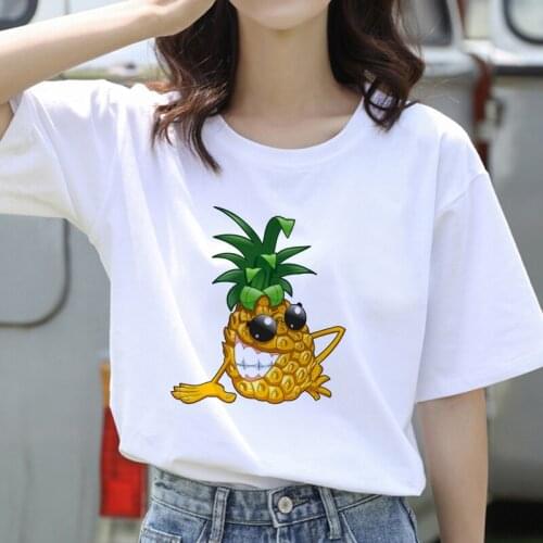 2021 New Pineapple Fruit T Shirt Women Fashion Cute Short Sleeve Girl Casual Ladies Tops Tee Summer Streetwear Female T shirt