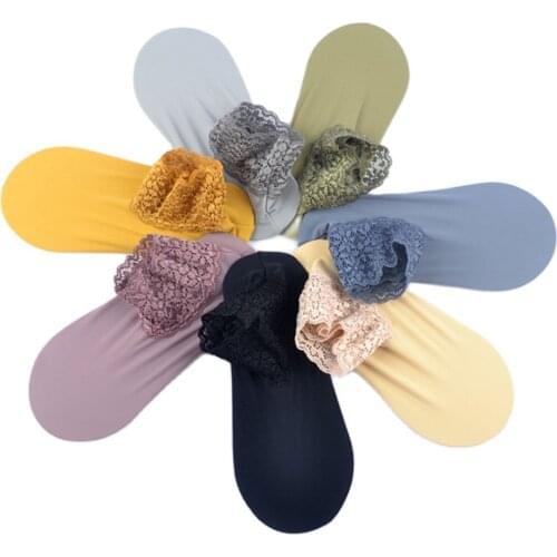 New Thin Lace Ice Silk Boat Socks Towel Cotton Bottom Invisible Socks Cute Korean Style Socks Women