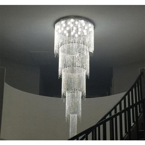 New design long modern crystal chandelier LED light 5 layers luxury hotel lobby chandeliers