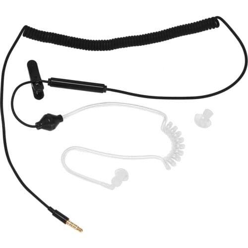 Single Side Earphone In-Ear Stereo Mono Earbud Headphones Noise Isolating Earbuds With Mic Spring Coil Reinforced Cord