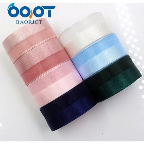 OOOT BAORJCT I-181103-99,25mm 10yards solid Satin+yarn ribbon DIY handmade bow headdress gift wrap birthday wedding decoration