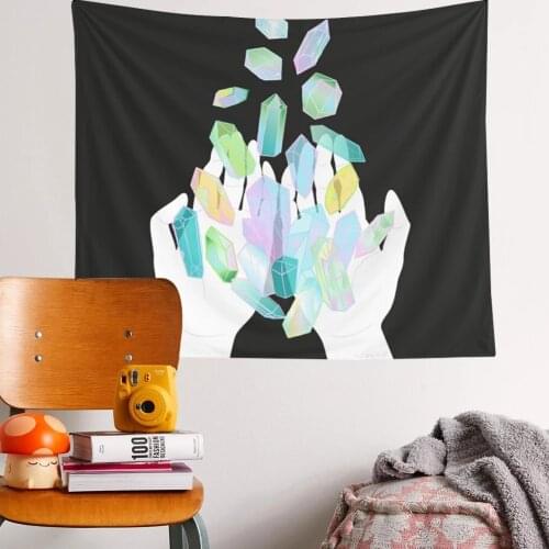 Colorfulpsychedelic hanging fabric background wall covering home decoration wall blanket tapestry bedroom wall hanging 95*73cm
