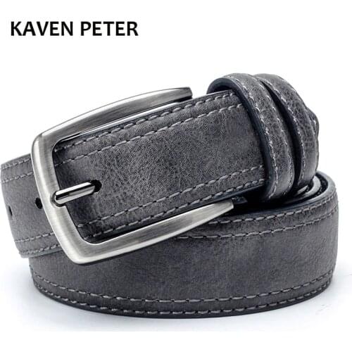 Mens Belts Luxury Branded Leather Belt Men Famous Belt For Man Designer Belts With Vintage Style For Jeans 3.5 Cm Wide