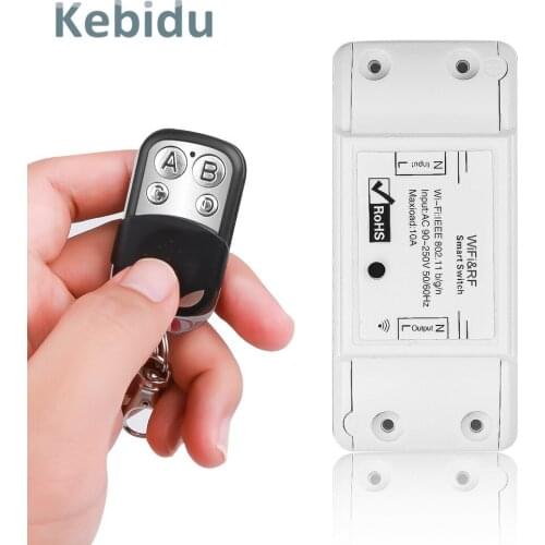 Kebidu Smart 10A 220V RF Receiver Wifi Wireless Light Switch With 433mhz Remote Control for Alexa Home Nest