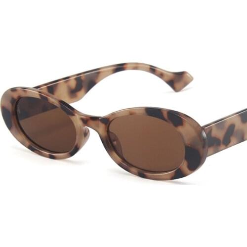 2021 Popular Fashion Small Oval Sunglasses Women MenVintage Leopard Jelly Color Eyewear Trending Sun Glasses Shades UV400
