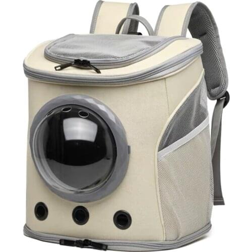 Large Capacity Pet Carrier Premium Canvas Space Capsule Kitten Cat Dog Carrier Backpack Outdoor Puppy Pet Travel Bag Breathable