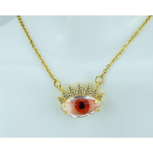 Explosion Magic Eye Crystal Necklace Turkey Evil Eye Necklace Factory Outlet