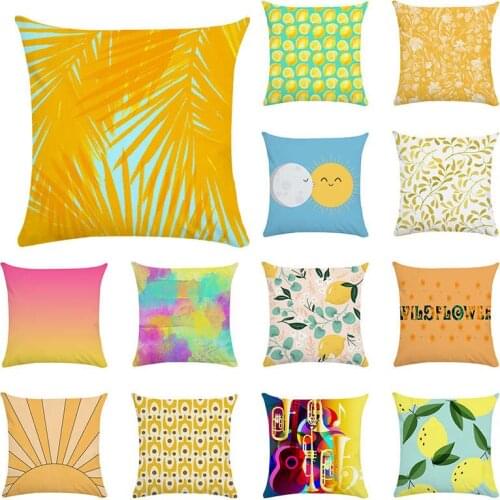 Yellow Cushion Cover 45*45 Polyester Nordic Style Decorative Pillow Case Home Decor Sofa Pillow Cover Pillowcase