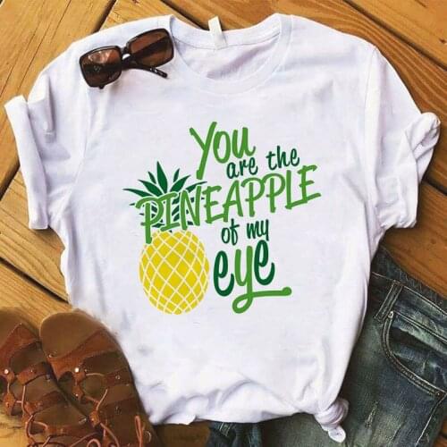 Womens T-shirt Pineapple Fruit Clothing Printed T-shirt Fashion Womens Top Graphic T-shirt Womens Kawaii Camisas T-shirt