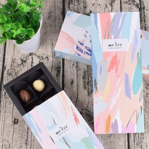 1pcs Printed Gift Socks Box Christmas Drawer Type Candy Chocolate Container Case Birthday Package Bag (Without Sticker)