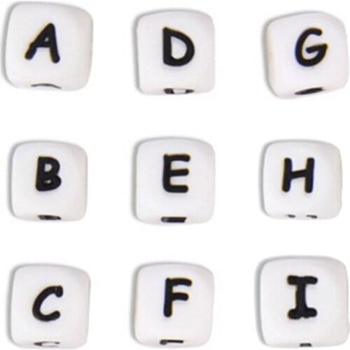 1PC Cute Baby Silicone Teether Chain Charm DIY Letter Beads Necklace Teething Toy 26 Letters