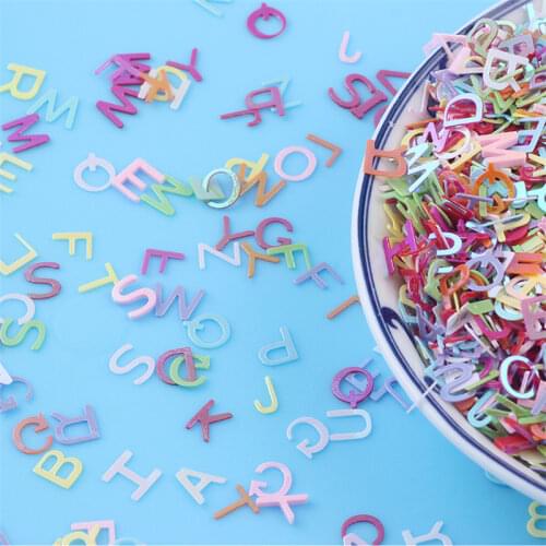 10g 6mm Letters Character Loose Sequins for Crafts Glitter Paillettes Scrapbooking Sequin Confetti Nail Arts Decoration DIY