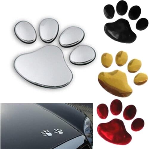 2pcs Car Sticker Dog Paw 3D Animal Dog Cat Bear Footprint PVC Car Sticker Nick Cover Sticker for Car Auto Motorcycle Decor