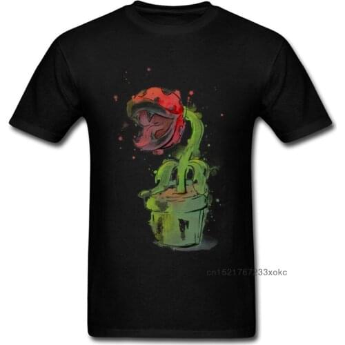 2018 Piranha Plant Watercolor Mens Cotton T-shirt Short Sleeve Unique Design Cartoon Tops Tees Brand Customized