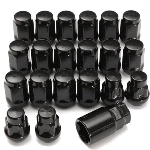 21Pcs/Set M12x1.5mm Black Alloy Car Wheel Locking Nuts Blots Locker With Key For Ford for Focus for C-Max