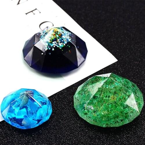 3D Diamond Shape Epoxy Resin Mold DIY Necklace Pendant Tools Manual Accessories Silicone Molds Chocolate Cake Decorating Mould