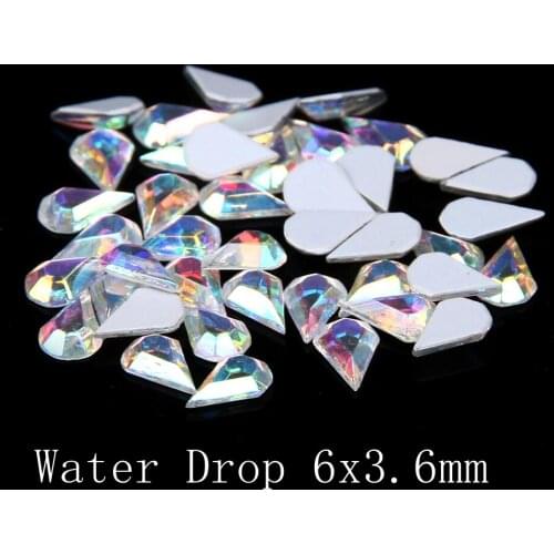 50pcs Crystal AB Glue On Glass Rhinestones For 3D Nails Art Charms Glitter Crystal Stones Stickers DIY Wedding Dress Decorations