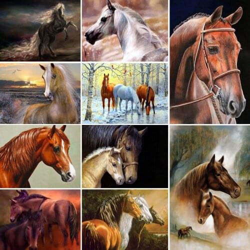 40x50x60x70 diamond painting 5D Full Square embroidery mosaic Cross Stitch Cute animal Horse landscape DIY home Decoration gift