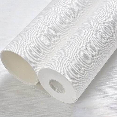 White Stripe Nordic Modern Minimalist Plain Solid Color Vertical Non-woven Wallpaper Living Room Bedroom Background Wall Paper