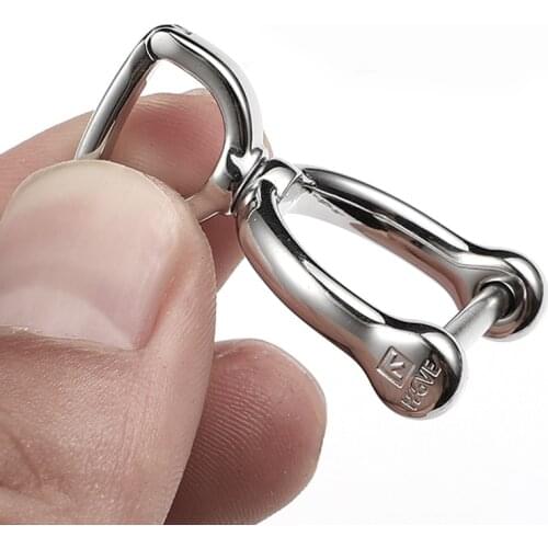 Real Titanium Car Key Ring Horseshoe Buckle 360 Degree Rotatable Stainless Steel Keychain Key Chain EDC Tool High-quality Buckle