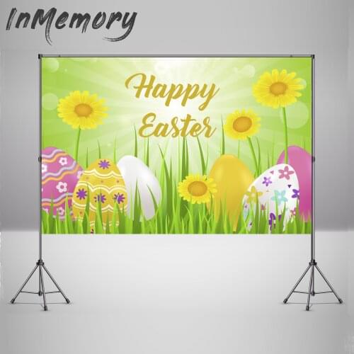 Vinyl Children Newborn Photocall Spring Backdrops Wood Background Grassland Easter Egg Photography Backdrops 220x150cm