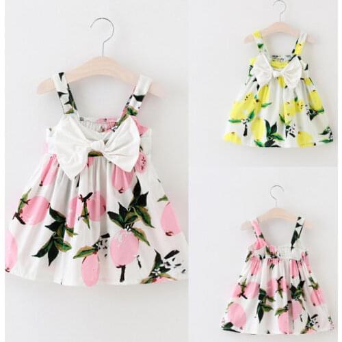 Toddler Newborn Kids Infant Baby Girl Unisex Summer Strap Sundress Floral Dress Party Bowknot Dress 0-3T