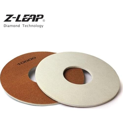 Z-LEAP 17 Inch 1PC Sponge Diamond Polishing Pad Marble Granite Concrete Floor Buffing Cleaning Wheels Wet Use Sanding Disc