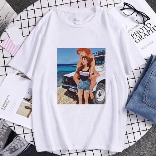Female T-shirt Prince Spoof Princess Printed Men T Shirt Women Summer Casual Harajuku Tshirt Funny Short Sleeve Girl Top Unisex