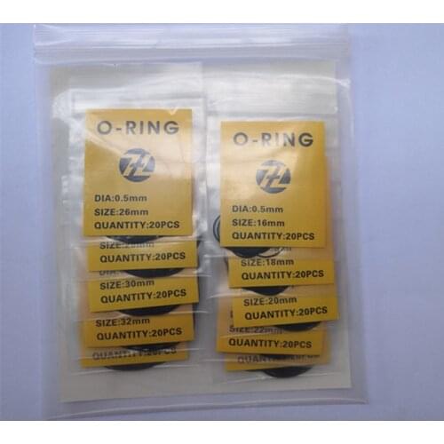 Repair tools watch cover waterproof ring 0.6 thickness diameter 16-34 ten sizes a total of 200